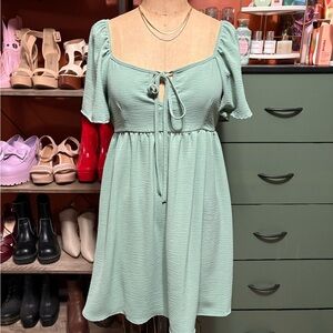 Light Green Baby Doll Mini Dress